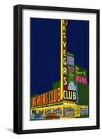 Neon Signs, Las Vegas Club, Las Vegas, Nevada-null-Framed Art Print