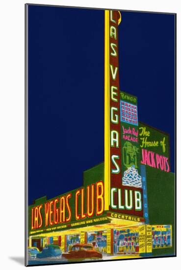 Neon Signs, Las Vegas Club, Las Vegas, Nevada-null-Mounted Art Print