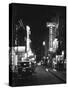 Neon Signs Lining Chinatown Street-null-Stretched Canvas