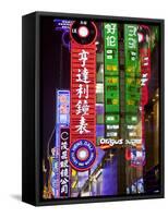 Neon Signs, Nanjing Road Shopping Area, Shanghai, China, Asia-Neale Clark-Framed Stretched Canvas