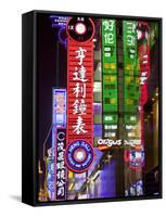 Neon Signs, Nanjing Road Shopping Area, Shanghai, China, Asia-Neale Clark-Framed Stretched Canvas