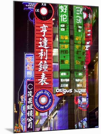 Neon Signs, Nanjing Road Shopping Area, Shanghai, China, Asia-Neale Clark-Mounted Photographic Print