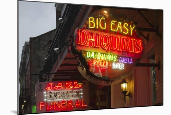 Neon Signs on Bourbon Street, French Quarter, New Orleans, Louisiana, USA-Jamie & Judy Wild-Mounted Photographic Print