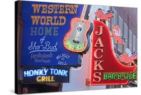 Neon Signs on Broadway Street, Nashville, Tennessee, United States of America, North America-Richard Cummins-Stretched Canvas