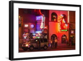 Neon Signs on Broadway Street, Nashville, Tennessee, United States of America, North America-Richard Cummins-Framed Photographic Print