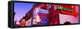 Neon Signs on Building, Nashville, Tennessee, USA-null-Framed Stretched Canvas