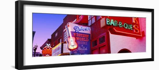 Neon Signs on Building, Nashville, Tennessee, USA-null-Framed Photographic Print