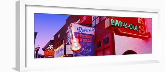 Neon Signs on Building, Nashville, Tennessee, USA-null-Framed Photographic Print