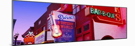 Neon Signs on Building, Nashville, Tennessee, USA-null-Mounted Photographic Print