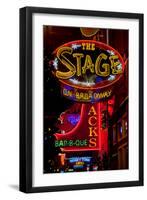 Neon Signs on Lower Broadway Area, Nashville, Tennessee, USA-null-Framed Photographic Print