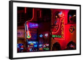 Neon Signs on Lower Broadway Area, Nashville, Tennessee, USA-null-Framed Photographic Print