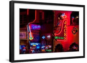 Neon Signs on Lower Broadway Area, Nashville, Tennessee, USA-null-Framed Photographic Print