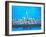 Neon Skyline of New York City Manhattan with One World Trade Center-Martina Bleichner-Framed Art Print