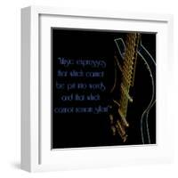 Neon Square Music Quote 2-Suzanne Foschino-Framed Art Print