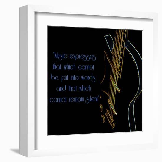 Neon Square Music Quote 2-Suzanne Foschino-Framed Art Print