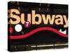 Neon Subway Sign, Times Square, Manhattan, New York City, United States of America, North America-Wendy Connett-Stretched Canvas