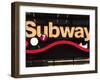 Neon Subway Sign, Times Square, Manhattan, New York City, United States of America, North America-Wendy Connett-Framed Photographic Print