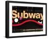 Neon Subway Sign, Times Square, Manhattan, New York City, United States of America, North America-Wendy Connett-Framed Photographic Print