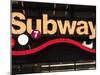 Neon Subway Sign, Times Square, Manhattan, New York City, United States of America, North America-Wendy Connett-Mounted Photographic Print