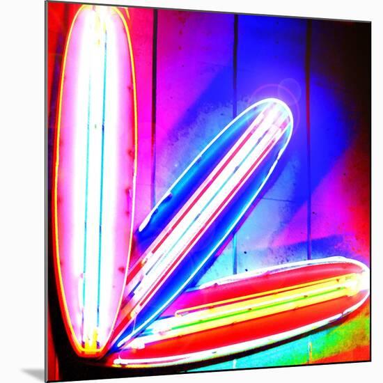 Neon Surf Boards, Miami-Tosh-Mounted Art Print