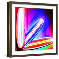 Neon Surf Boards, Miami-Tosh-Framed Art Print