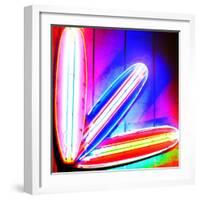 Neon Surf Boards, Miami-Tosh-Framed Art Print