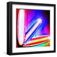 Neon Surf Boards, Miami-Tosh-Framed Art Print