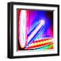 Neon Surf Boards, Miami-Tosh-Framed Art Print