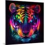 Neon Tiger HR.jpg-null-Mounted Art Print