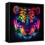 Neon Tiger HR.jpg-null-Framed Stretched Canvas