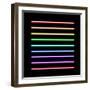 Neon Tube Light Pack Isolated on Black. Vector Illustration-BoxerX-Framed Art Print