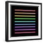 Neon Tube Light Pack Isolated on Black. Vector Illustration-BoxerX-Framed Art Print