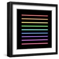 Neon Tube Light Pack Isolated on Black. Vector Illustration-BoxerX-Framed Art Print