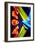 Neon Vegas Sign at Night, Downtown, Freemont East Area, Las Vegas, Nevada, USA, North America-Gavin Hellier-Framed Photographic Print