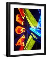 Neon Vegas Sign at Night, Downtown, Freemont East Area, Las Vegas, Nevada, USA, North America-Gavin Hellier-Framed Photographic Print