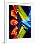 Neon Vegas Sign at Night, Downtown, Freemont East Area, Las Vegas, Nevada, USA, North America-Gavin Hellier-Framed Photographic Print