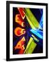 Neon Vegas Sign at Night, Downtown, Freemont East Area, Las Vegas, Nevada, USA, North America-Gavin Hellier-Framed Photographic Print