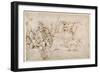 Neoptolemus Taking Andromache into Captivity after the Fall of Troy (Pen & Ink on Paper)-Giulio Romano-Framed Giclee Print