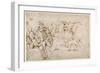 Neoptolemus Taking Andromache into Captivity after the Fall of Troy (Pen & Ink on Paper)-Giulio Romano-Framed Giclee Print