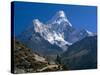 Nepal, Ama Dablam Trail, Temple in the Extreme Terrain of the Mountains-null-Stretched Canvas