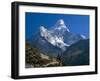 Nepal, Ama Dablam Trail, Temple in the Extreme Terrain of the Mountains-null-Framed Photographic Print