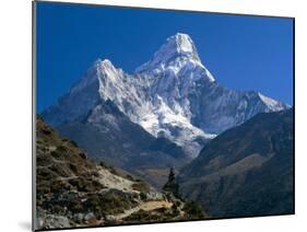 Nepal, Ama Dablam Trail, Temple in the Extreme Terrain of the Mountains-null-Mounted Photographic Print