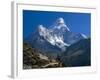 Nepal, Ama Dablam Trail, Temple in the Extreme Terrain of the Mountains-null-Framed Photographic Print