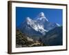 Nepal, Ama Dablam Trail, Temple in the Extreme Terrain of the Mountains-null-Framed Photographic Print