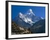 Nepal, Ama Dablam Trail, Temple in the Extreme Terrain of the Mountains-null-Framed Photographic Print