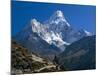 Nepal, Ama Dablam Trail, Temple in the Extreme Terrain of the Mountains-null-Mounted Photographic Print