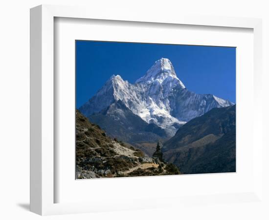 Nepal, Ama Dablam Trail, Temple in the Extreme Terrain of the Mountains-null-Framed Photographic Print