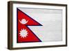 Nepal Flag Design with Wood Patterning - Flags of the World Series-Philippe Hugonnard-Framed Premium Giclee Print