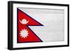 Nepal Flag Design with Wood Patterning - Flags of the World Series-Philippe Hugonnard-Framed Premium Giclee Print