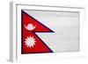 Nepal Flag Design with Wood Patterning - Flags of the World Series-Philippe Hugonnard-Framed Premium Giclee Print